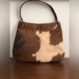 HYPE Cowhide Hair Leather Satchel / Shoulder Bag Purse NEW & BEAUTIFUL MSRP $169